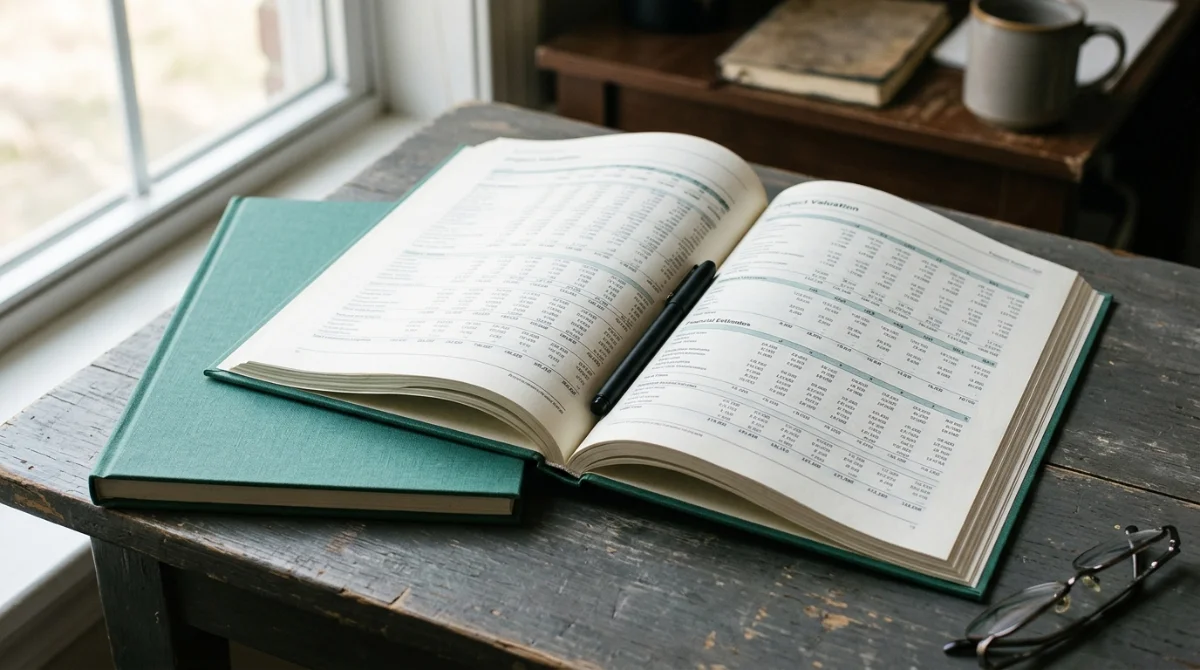 A valuation report open at the assumptions page